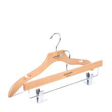 Natural lady clothes hanger for cloth shopping with customized LOGO